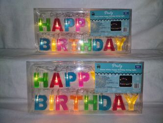 2 Party Warm HAPPY BIRTHDAY String Of Lights