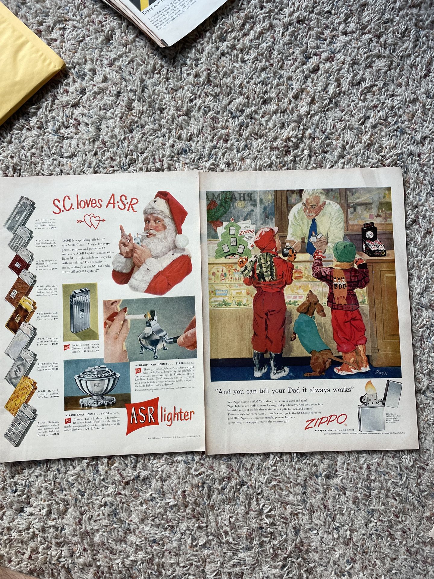 11 Vintage Zippo / Lighters Ads