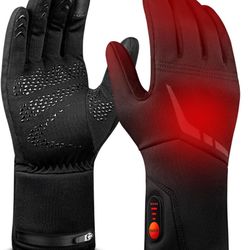 MATKAO Heated Gloves Liners Men Women, 3000mAh Heated Gloves with Rechargeable Electric Battery, 2-in-1 Heated Glove Liners