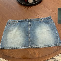 Women’s Plus Size Lei Blue Denim Jean Skort 24 3X 