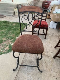 Tall bar chairs metal and fabric 2 the same
