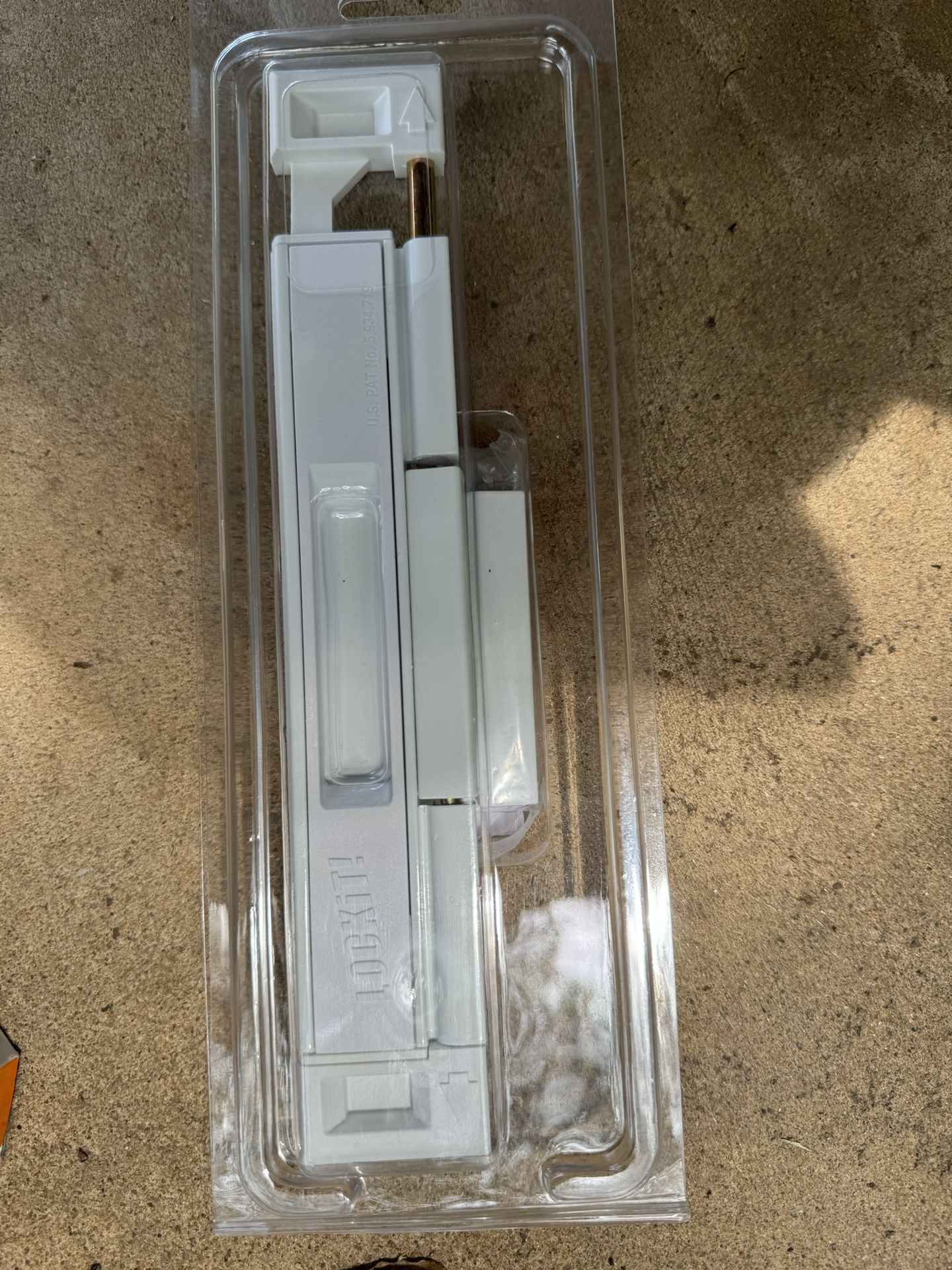 CAL Double Bolt Lock Sliding Glass Door Lock White Finish