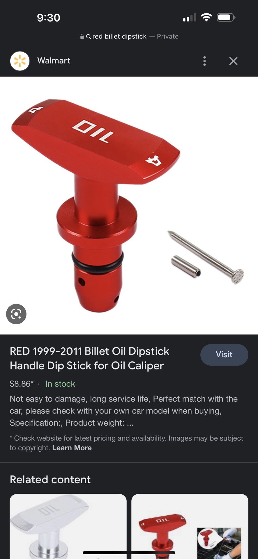 Universal Billet Oil Dipstick Handle