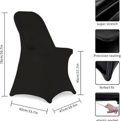 11 Black Stretch Spandex Folding Chair Covers 