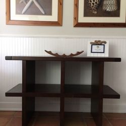 Pottery Barn Brown Wood Shelves Tic Tac Toe