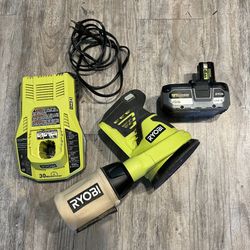 RYOBI ONE+ 18V Lithium-lon Cordless 5 in. Random Orbit Sander with High Performance Lithium-lon 4.0 Ah Battery and Charger