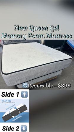 New Queen Gel Memory Foam Mattress( Reversible)