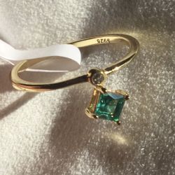 925 Sterling Silver Gold Filled Emerald 