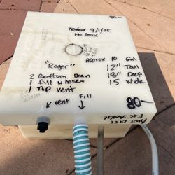 Water Tank Freshwater Poly Approx12 Gallon With Attachments As Pictured