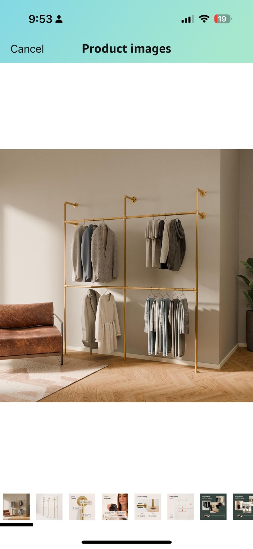 Wall Mounted Clothes Rack and Walk In Closet for Wardrobe