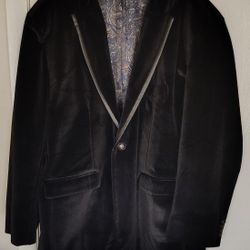 Men's Velvet Blazer One Button Velour 3X