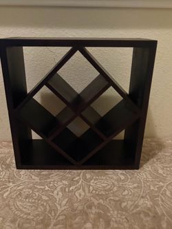 Dark Wood Wine Rack Cube Storage