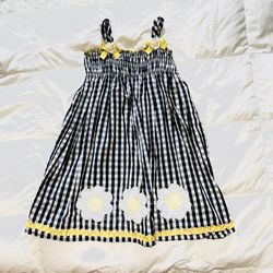 Nannette Smocked Sunflower Plaid Dress