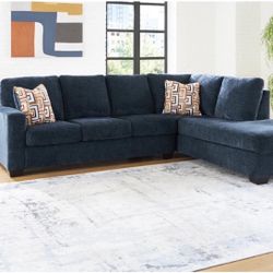 L-Shape Blue Sectional Available Now ❄️