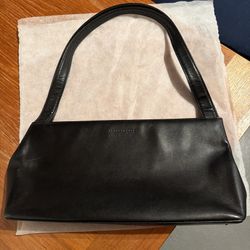 Elegant Kenneth Cole NY Leather Black Bag Purse 2 Handles Top Magnetic Closure