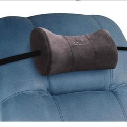 NEW! Neck Pillow Headrest Support Cushion (Plush Velvet, Gray)