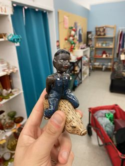 Cast Iron Pig Boy Bank