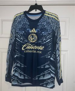 adidas Club América Soccer Jersey Blue Yellow long sleeve https://offerup.com/redirect/?o=Q2FsaWVudGUubXg= adult mens small new with tags