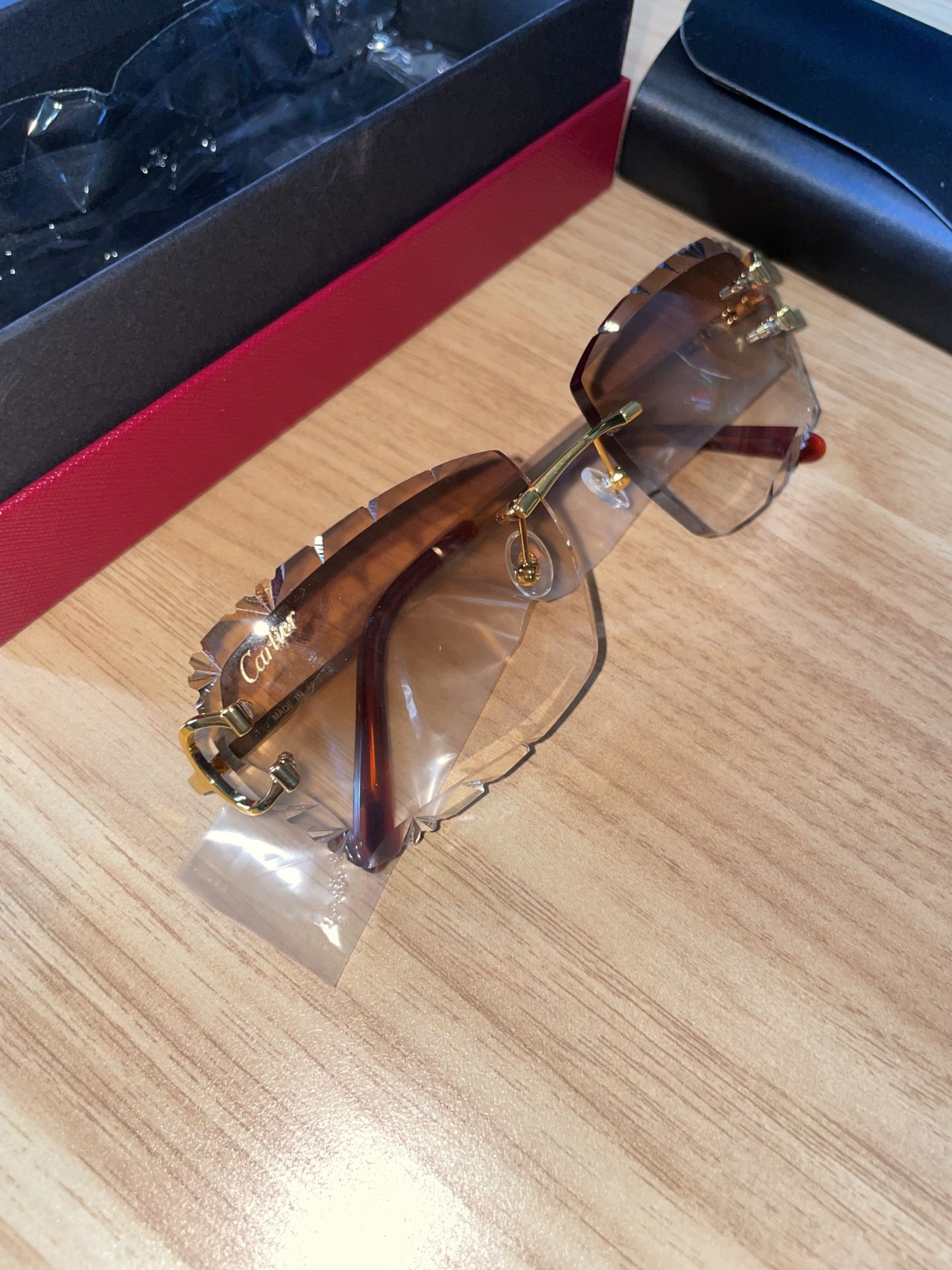 Cartier Big C Wire Sunglasses Brown