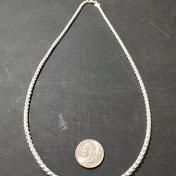 Sterling Silver Rounded Box Chain Necklace