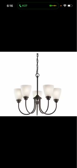 KICHLER Jolie 22 in. 5-Light Olde Bronze Transitional Shaded Bell Chandelier