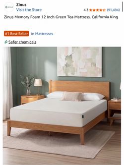 Zinus Memory Foam 12 Inch Green Tea Mattress, California King