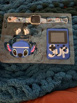 Title: 🩵 Stitch Smart Watch + Earbuds Gift Set (GT63) – New