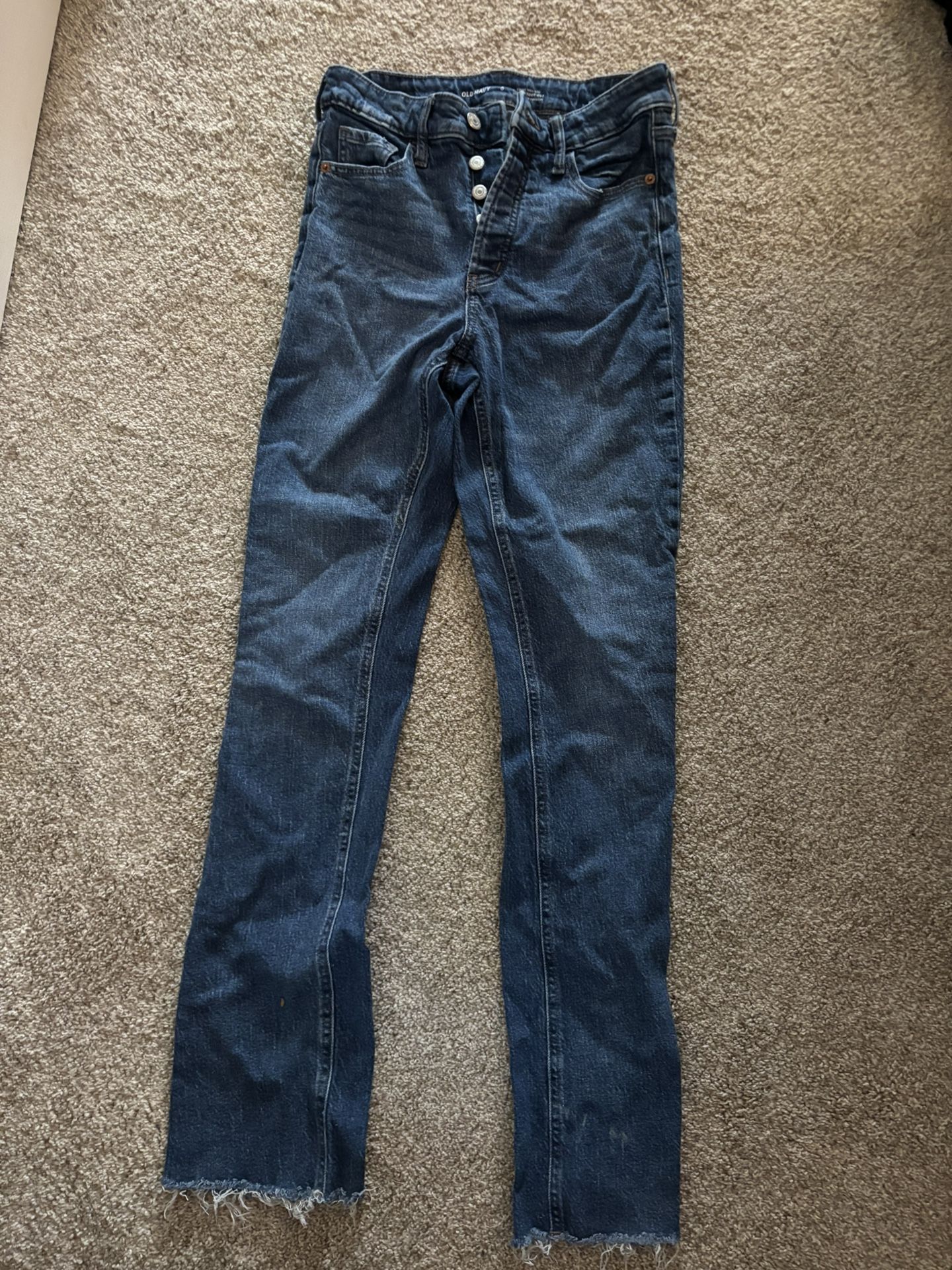 Dark Blue High-rise/boot Cut Jeans SIZE 0
