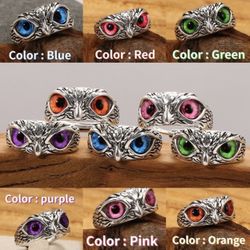 ADJUSTABLE S925 OWL RINGS