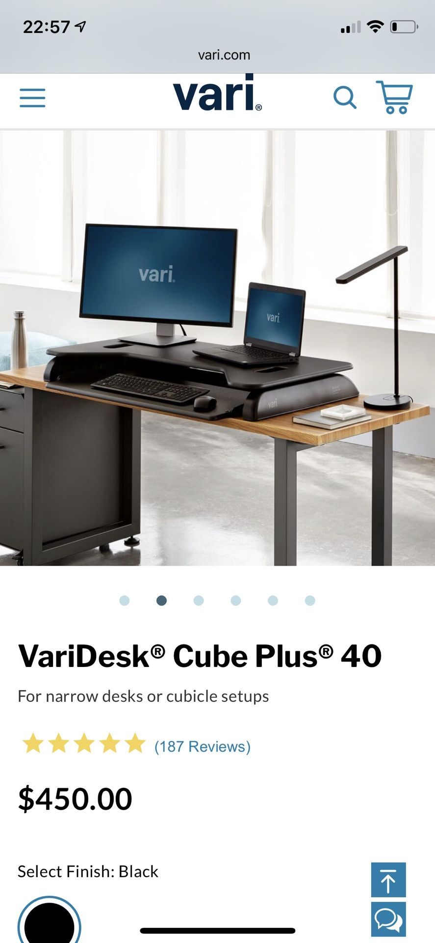 Varidesk Cube Plus 40 sit stand desk converter