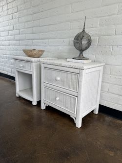 Vintage Wicker by Henry Link Nightstands – Set of 2