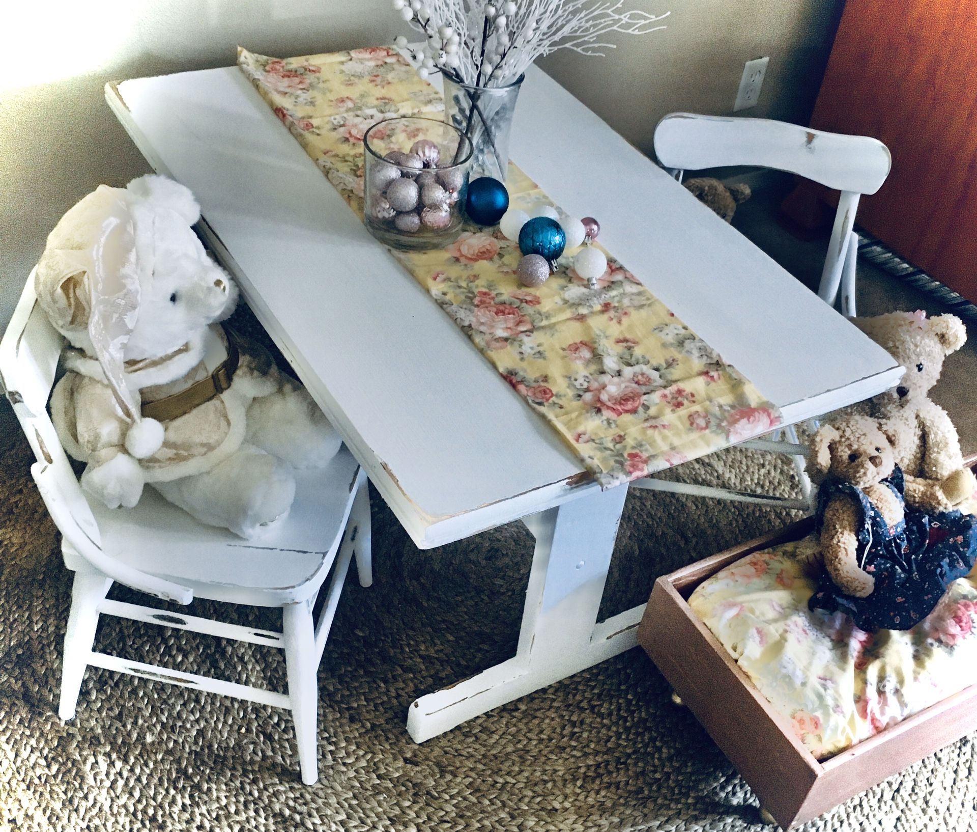 Refinished childs farmhouse table and chairs