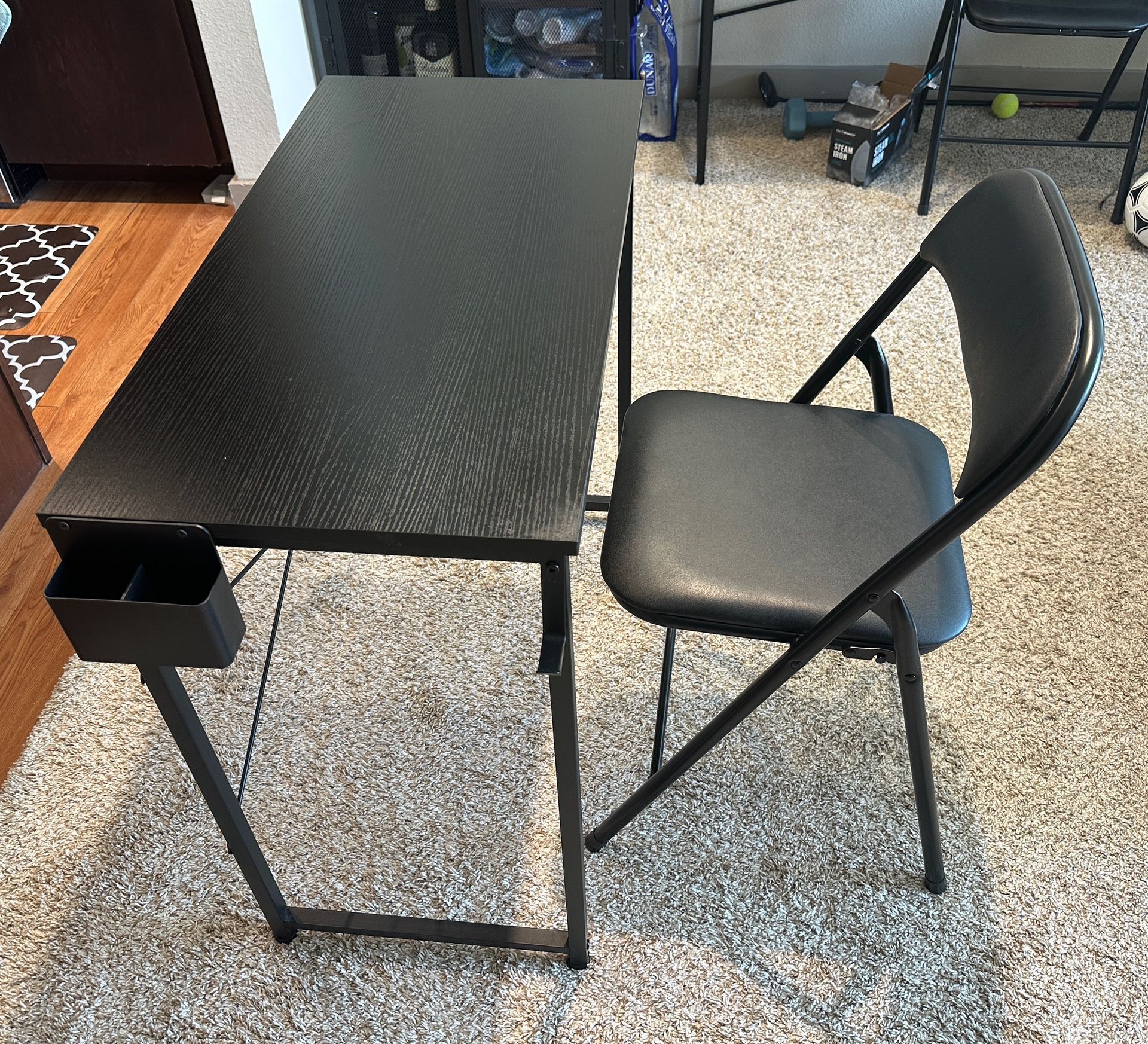 Table (with Pen, Headphones holder) With a Folding Chair