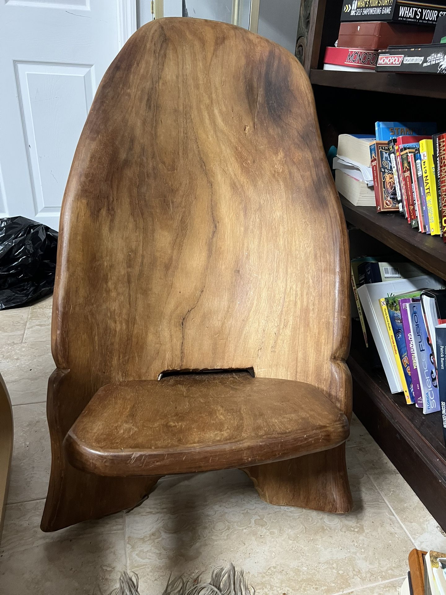 Hand Carved Solid Wood Chair