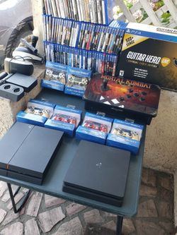 2018 PS4 Slim 1TB & 2 Controls. $190. 2016 PS4 1000GB & 2 Controls. $180. Extra stuff are extra $$$. Trade are welcome. All works 100%