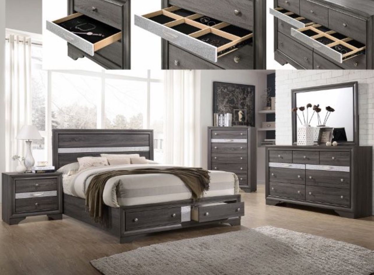 70% OFF on A Queen Size Platform Bedroom Set With Storage 