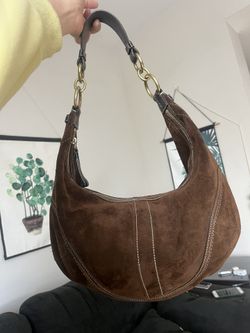 Coach Suede Leather Hobo Bag Vintage Shoulder Bag Like 20 Years Ahí