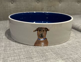 Hand painted dog feeding bowls