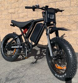 52V/1500W Electric Dirt Bike Style E-Bike, 40mph, XL 25ah Battery, Full Suspension, 20x4.0