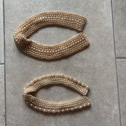 Vintage 1950’s Pearl Beaded Collar. It Has a hold and eye closure. Handmade in Japan Expressly For “Top Hit” Fashion. Bar And Beads Inc. 