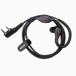 Retevis RT22 Walkie Talkie Earpiece 2 Pin Acoustic Tube Headset with Mic PTT. 