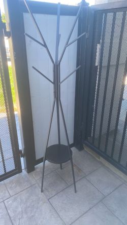 Hooke Black Metal 70'' Entryway Standing Coat Rack