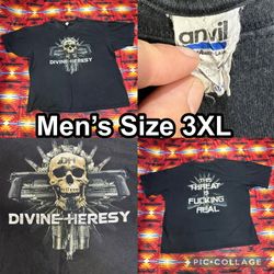 Divine Heresy 'This Threat' Men’s Size 3XL Black T-Shirt Anvil Tag