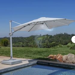 USED Sunvilla 13' Commercial Round Misting Cantilever Umbrella