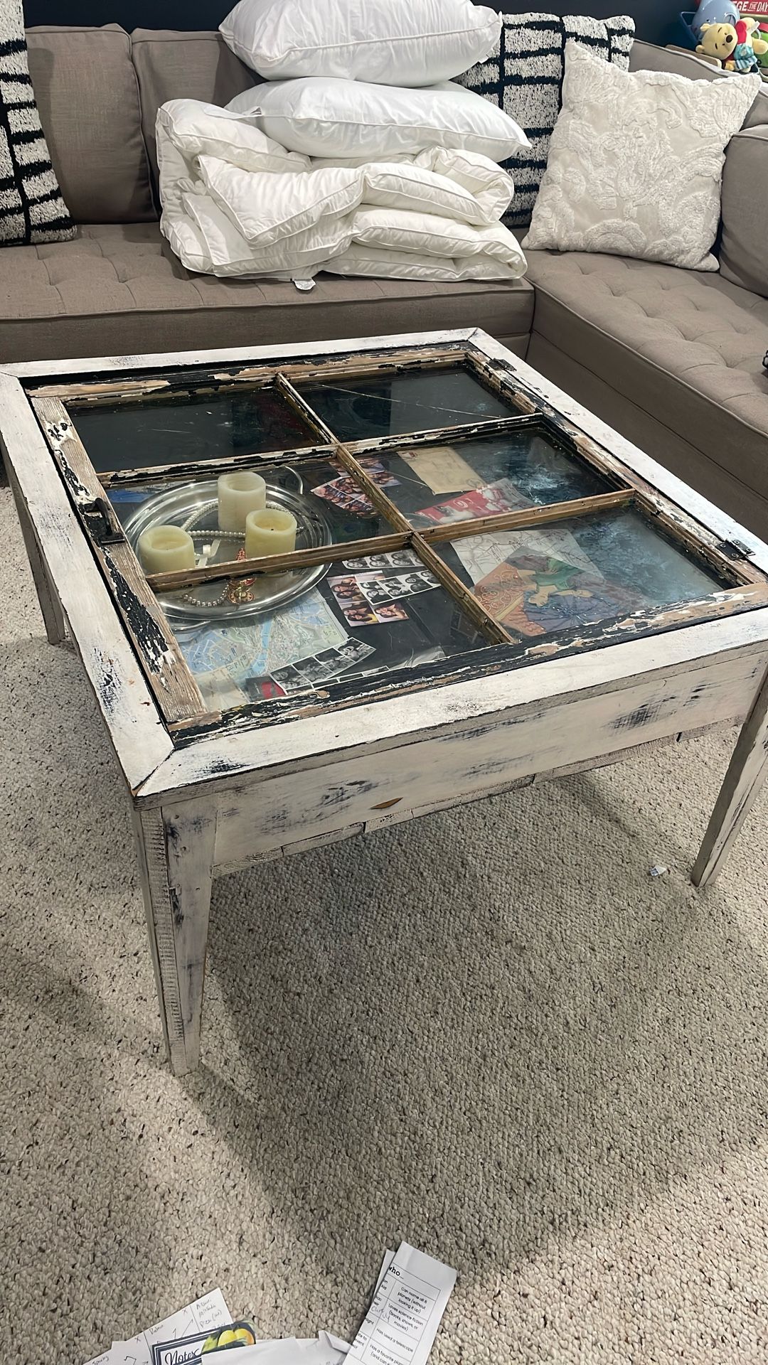 Coffee Table with window top