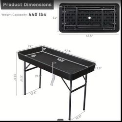 4-Foot Folding Ice Cooler Table – Catering & Events