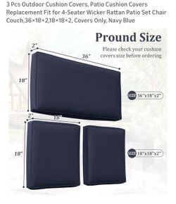 New 3 PCs outdoor cushions cover