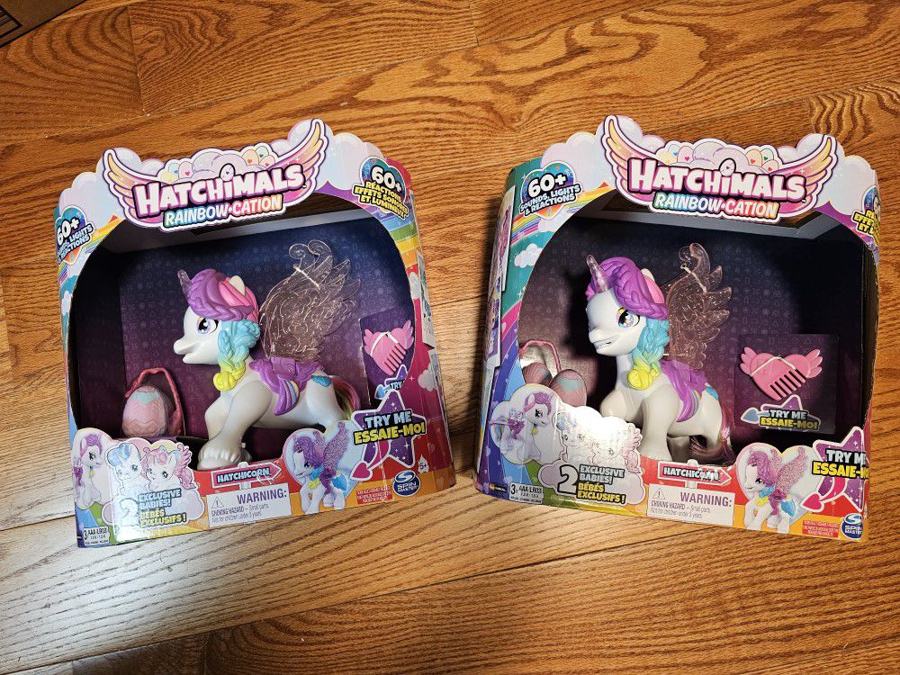 Lot 2 Hatchimals Rainbow Cation Hatchicorn CollEGGtibles Unicorn Unisex Kid Animal Toy