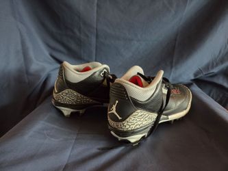 Air Jordan 3 Black Cement Football Cleats size 11