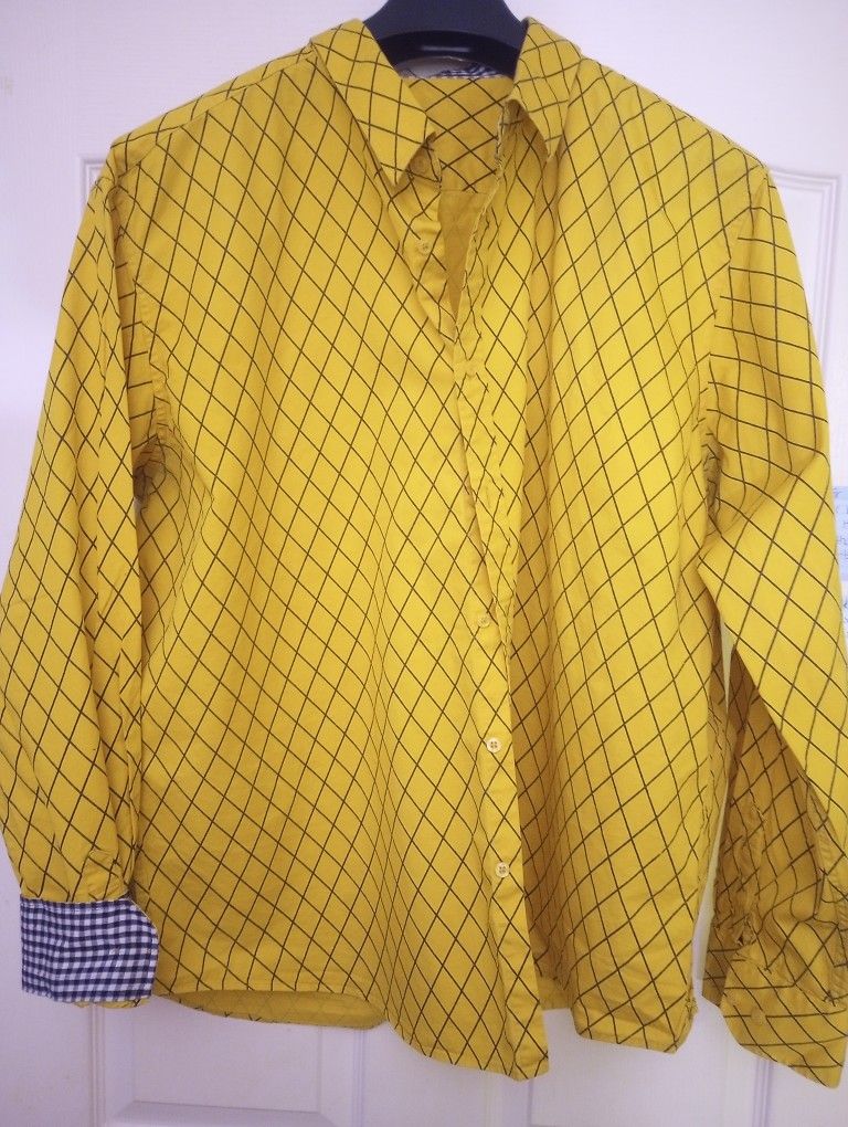 Men Yellow/ Black Shirt Size 3XL